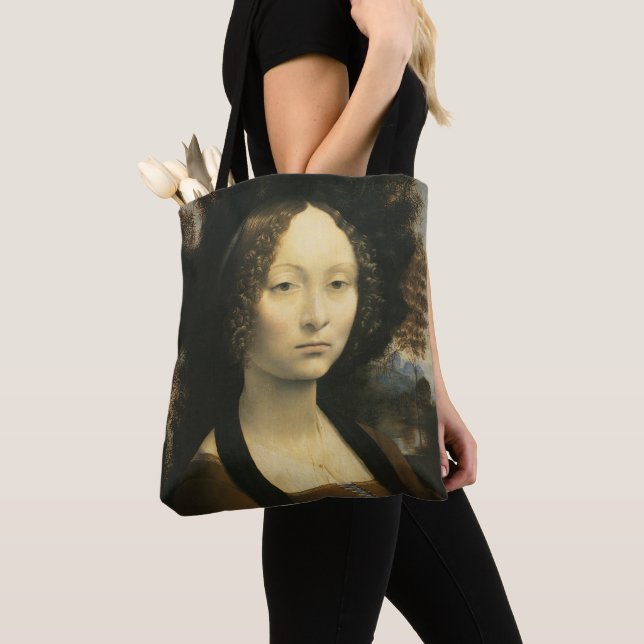 Bolsa Tote Retrato de Ginevra Benci, de Leonardo da Vinci (Close Up)