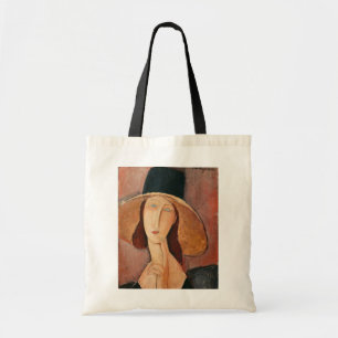 Bolsa Tote Retrato de Jeanne Hebuterne em um grande chapéu