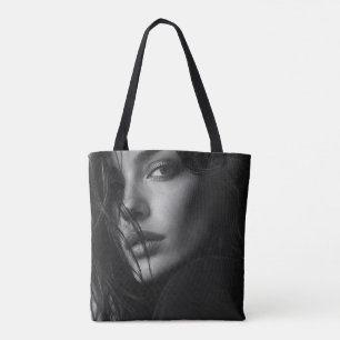 Bolsa Tote Retrato de Mulher Preto e Branco