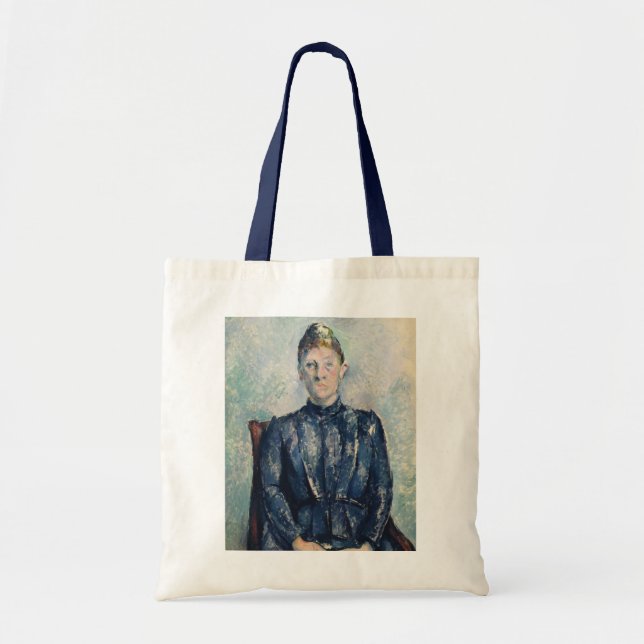 Bolsa Tote Retrato de Paul Cezanne | da senhora Cezanne, (Frente)