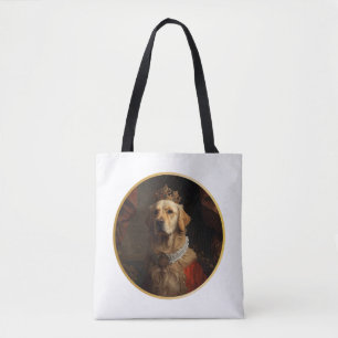 Bolsa Tote Retrato de Rainha Renascentista Golden Retriever