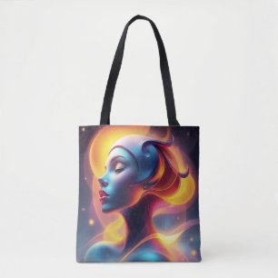 Bolsa Tote Retrato de Tota da Mulher Eetérea brilhante