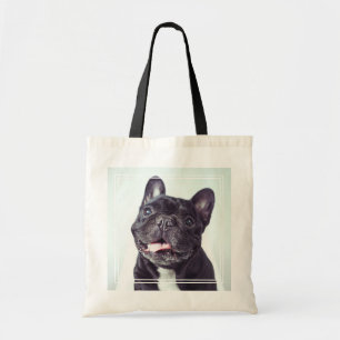 Bolsa Tote Retrato de um Bulldog Francês Feliz