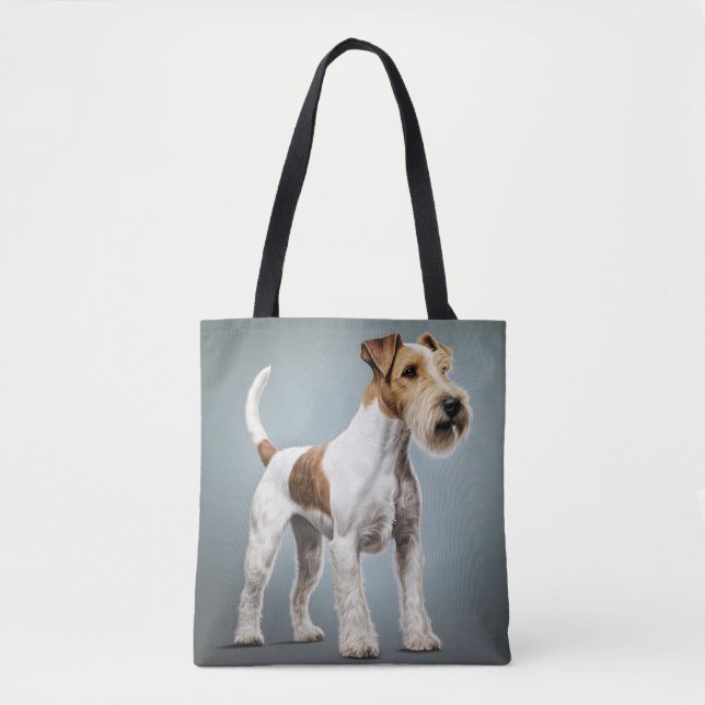 Bolsa Tote Retrato De Um Cabelo De Fio De Fox Terrier (Frente)