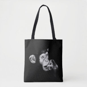 Bolsa Tote Retrato de um chimpanzé do pensador