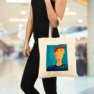 Bolsa Tote Retrato de um Homem Pintura de Arte Contemporânea