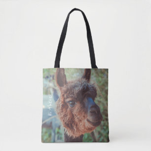 Bolsa Tote Retrato de uma alpaca castanha