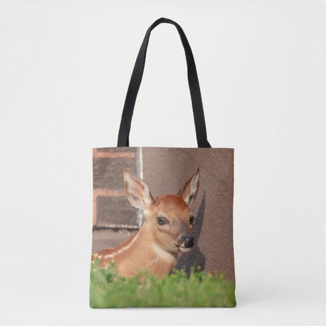 Bolsa Tote Retrato de uma Fawn (veado branco) (Frente)