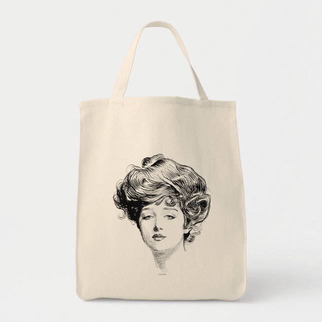 Bolsa Tote Retrato de uma menina de Gibson, 1900 (Frente)