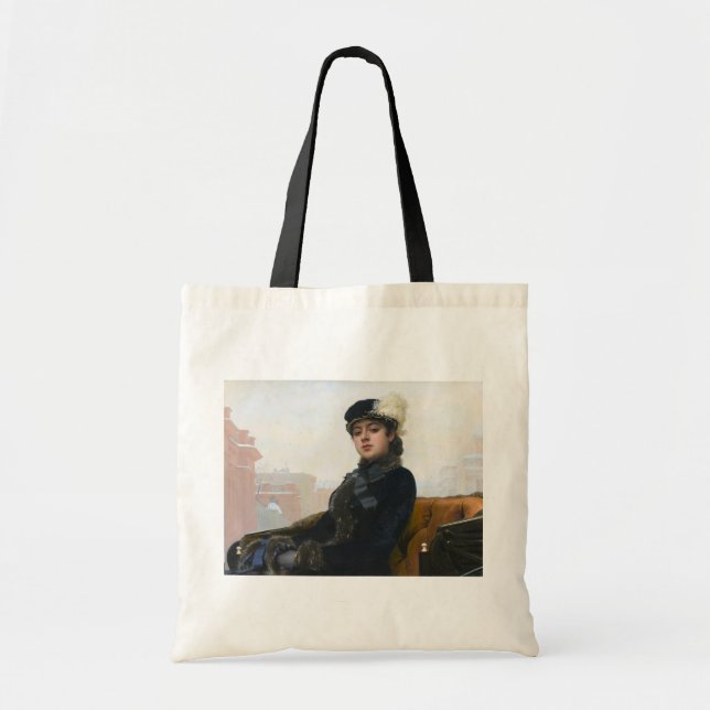Bolsa Tote Retrato de uma Mulher Desconhecida, Ivan Kramskoi (Frente)