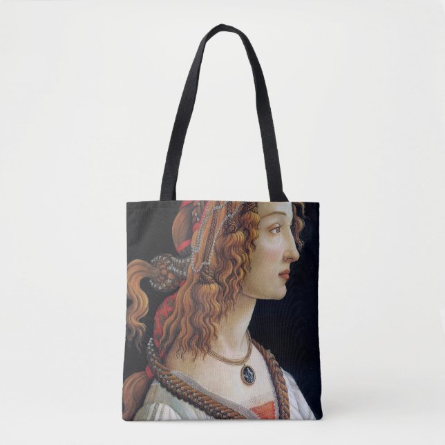 Bolsa Tote Retrato de uma Senhora, Sandro Botticelli (Frente)