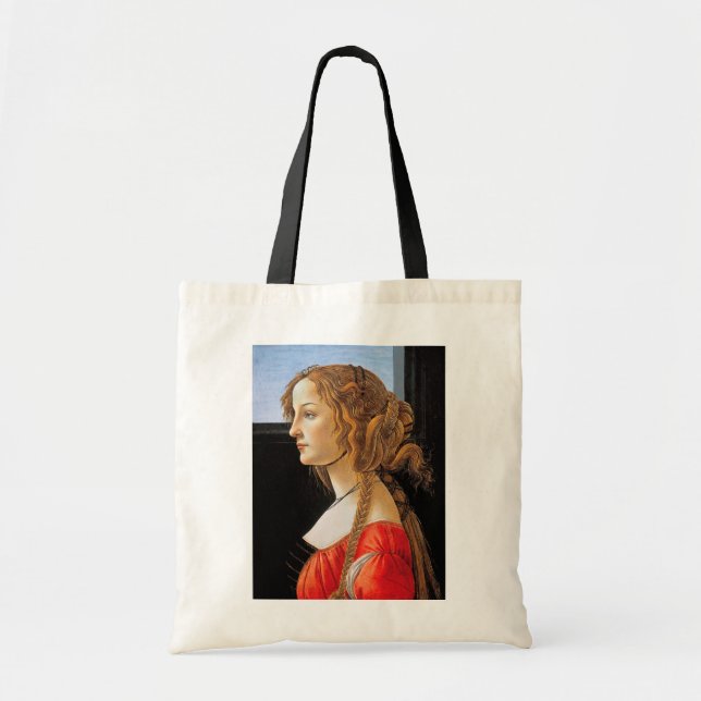 Bolsa Tote Retrato de uma Senhora, Sandro Botticelli (Frente)