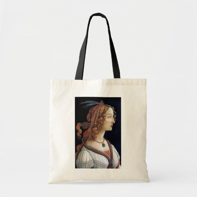 Bolsa Tote Retrato de uma Senhora, Sandro Botticelli (Frente)