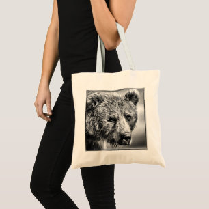 Bolsa Tote Retrato de urso pardo