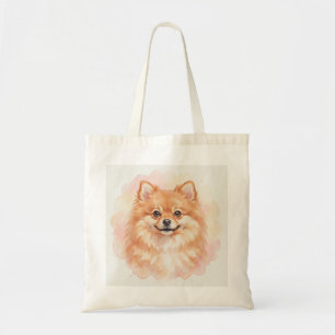 Bolsa Tote Retrato em Aquarela de Pomerânia