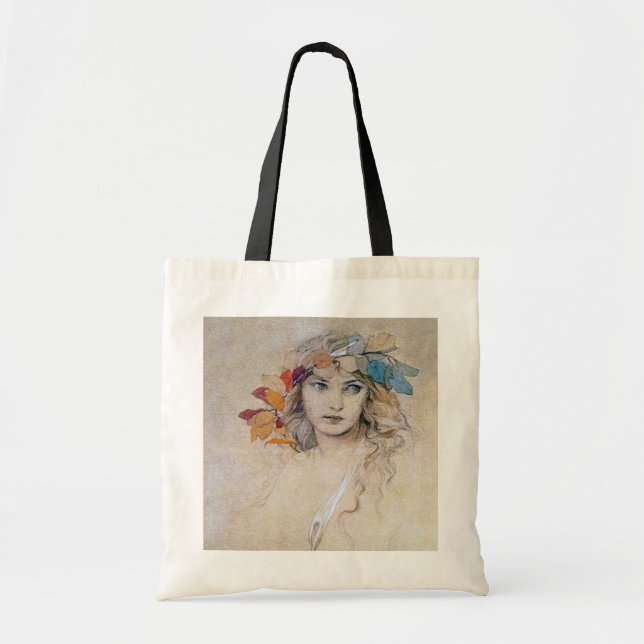 Bolsa Tote Retrato (Estudo), Alphonse Mucha (Frente)