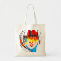 Retrato Feminino de Arte Pop Abstrato