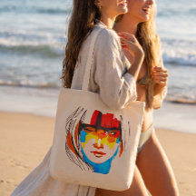 Retrato Feminino de Arte Pop Abstrato