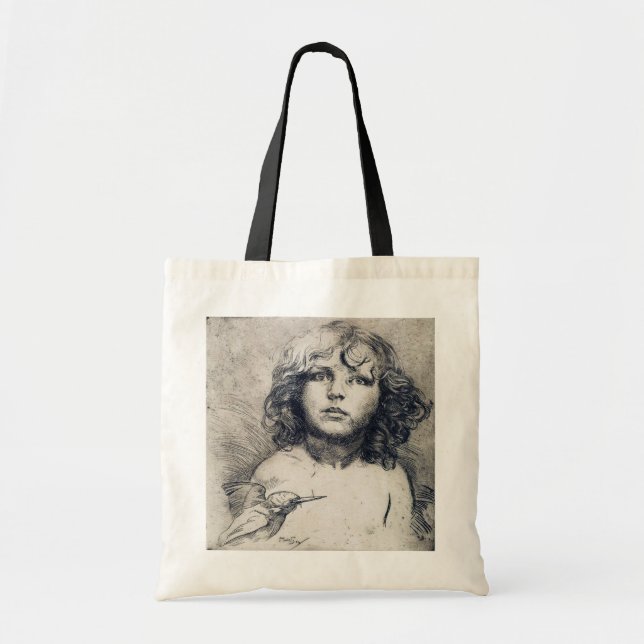 Bolsa Tote Retrato (impressão de cobre), Alphonse Mucha (Frente)