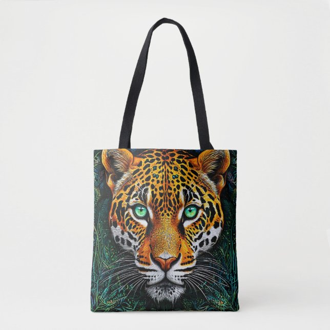 Bolsa Tote Retrato leopardo (Frente)