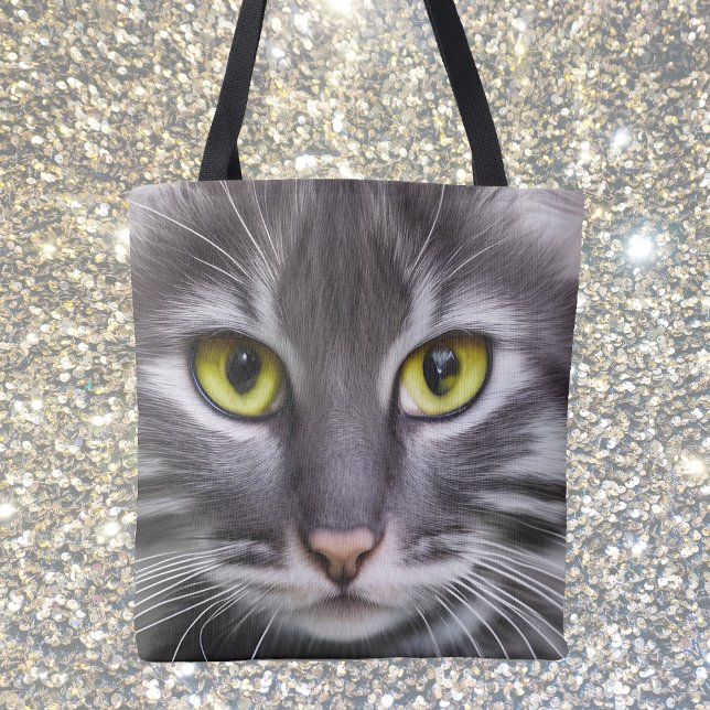 Bolsa Tote Retrato maravilhoso de gato (Criador carregado)