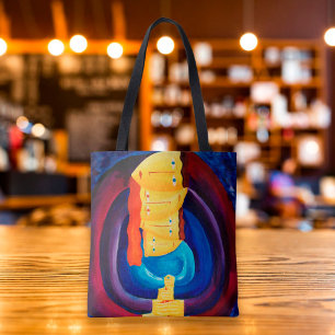 Bolsa Tote Retrato Moderno de Família Juntos Arte Pintura