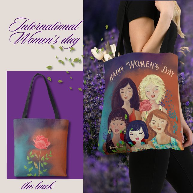 Bolsa Tote Retrato multiétnico do Dia Internacional da Mulher (International Women's Day multi-ethnic portrait Tote Bag)