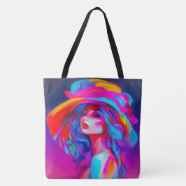Bolsa Tote Retrato Neon Pop Art