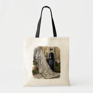 Bolsa Tote Retrato nupcial do casamento vintage, noiva do