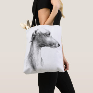 Bolsa Tote Retrato para cães brancos italianos