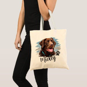 Bolsa Tote Retrato Personalizado de Cachorro