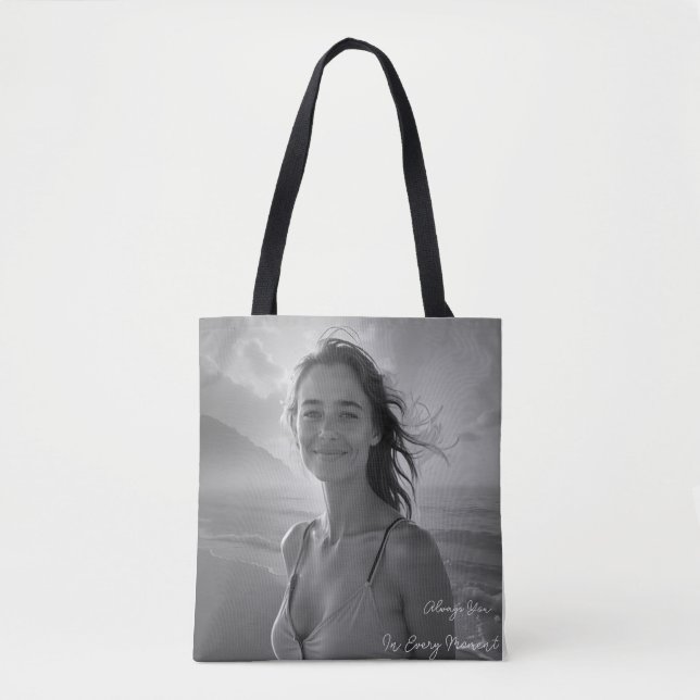 Bolsa Tote Retrato Personalizado Dela – Presente de Foto Simp (Frente)