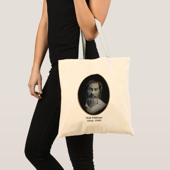 Bolsa Tote Retrato Walt Whitman Inclinado À Mão (Frente (produto))