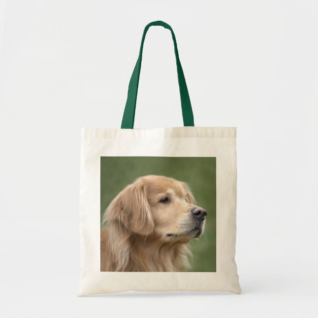 Bolsa Tote Retriever de ouros em close-up (Frente)