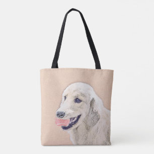 Bolsa Tote Retriever ouro com pintura de cachorro Tênis