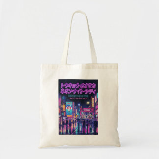 Bolsa Tote Retro 90s City Pop Night: Neon Tokyo & Osaka Rain