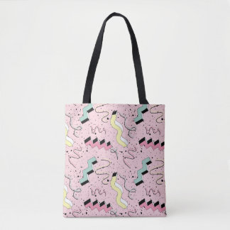 Bolsa Tote Retro abstrato brilhante, padrão perfeito.
