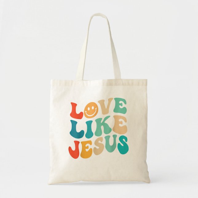 Bolsa Tote Retro Amor Como Jesus Sorri Encarado Tendência Est (Frente)