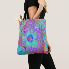 Bolsa Tote Retro-Arco-Íris Azul Psicodélico