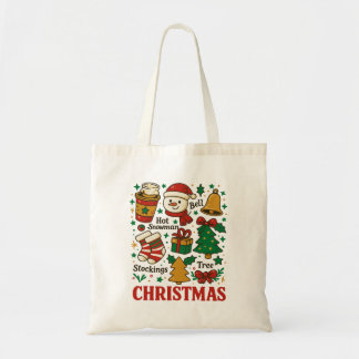 Bolsa Tote Retro Christmas Xmas Doodles