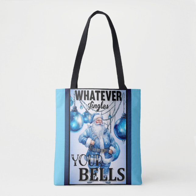 Bolsa Tote Retro Cutie Azul Natal (Frente)
