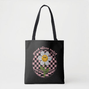 Bolsa Tote Retro Daisy dos anos 70 Apenas boas vibrações