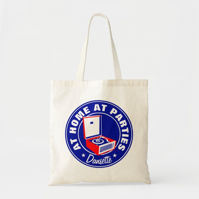 Bolsa Tote Retro Dansette Bermuda toca-discos Tote Bag (Frente)