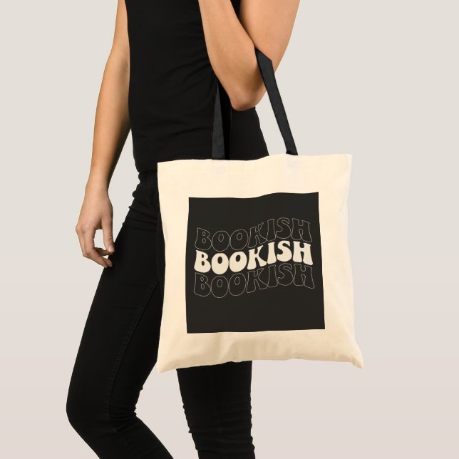 Bolsa Tote Retro de onda BOOKISH (Frente (produto))