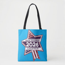 Bolsa Tote Retro EUA Classe de 2026 Voltar à Escola