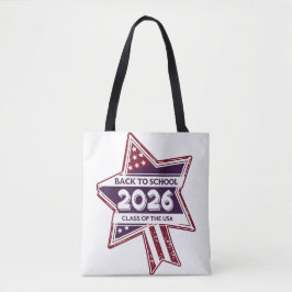 Bolsa Tote Retro EUA Classe de 2026 Voltar à Escola