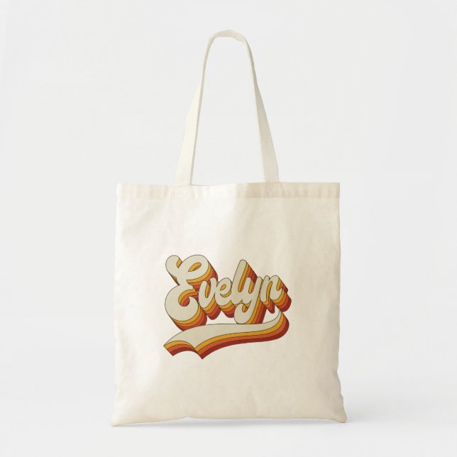 Bolsa Tote Retro Evelyn Name 70s Vintage Design (Frente)