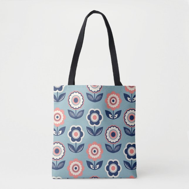 Bolsa Tote Retro Floral: Eterno Padrão Charm (Frente)