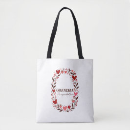 Bolsa Tote Retro Floral Heart Valentine Custom Grandma Mom