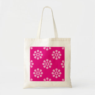 Bolsa Tote Retro Flores sem costura padrão branco transparent